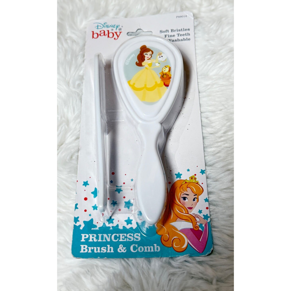 NEW NWT Disney Baby Belle Princess Brush & Comb Set Soft Bristles Fine Teeth